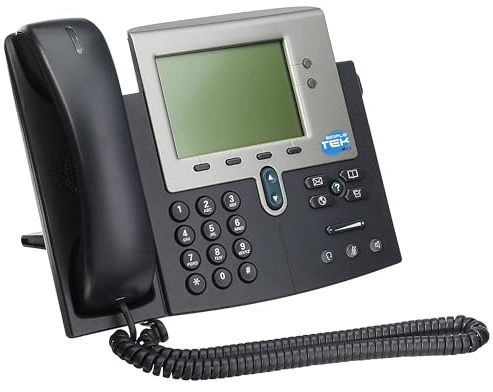 SIMPLETEK - Teléfono VoIP empresarial con alimentación PoE, base y auricular incluidos, LCD escala de grises, sin fuente de alimentación externa (Reacondicionado)