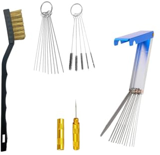 Kit de Nettoyage avec 13 Fils 10 Aiguilles 5 Brosses 1 Outil Prélèvement 3 Brosse Métallique 4 crochets de nettoyage