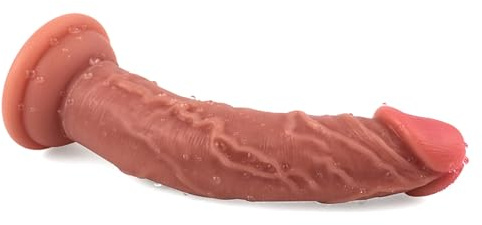 6.49 Inch Dìldø Söft Sîlîkön Wēllnëss Mãsságér wîth Sûctîön Cüp Sěxlēksáker for kvïnnór Kinnä mâsságéstav Šëlf Cårē Tøýs Wåtērprøøf Êåsürün tø Claw ëån Klîk tãtã rislêksâk