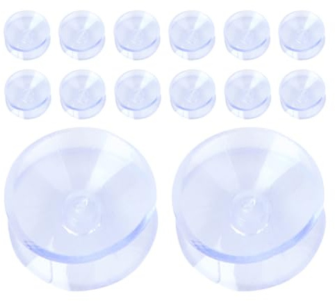 INOOMP 48 Pezzi Ventose Trasparenti in Pvc Doppia Faccia per Protezione Tavolo in Vetro, Antiscivolo e Anti-collisione, per Scrivanie e Tavoli da Esterno