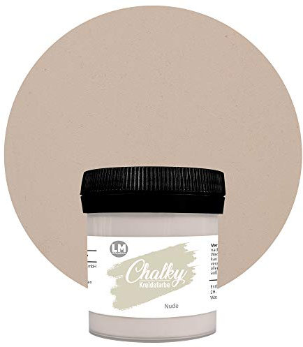 LM-Kreativ Chalky - Vernice a gesso da 100 ml, finitura in vernice a gesso per un look vintage shabby chic, colore nude, vernice per legno, finitura opaca