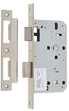 DIN Bathroom Lock - 60mm - Satin Stainless Steel