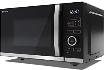 SHARP YC-QS254AU-B 25 Litre 900W Digital FLATBED Microwave, 10 power levels, ECO Mode, defrost function, LED cavity light - Black