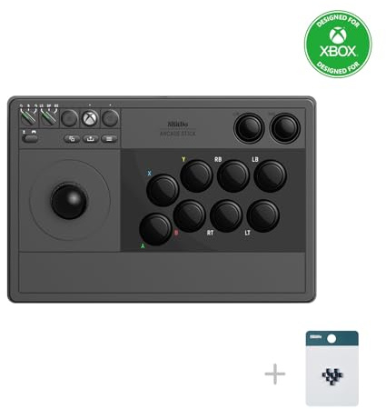 8BitDo Wireless Arcade Stick for Xbox Series X|S, Xbox One and Windows 10, Arcade Fight Stick with 3.5mm Audio Jack - Officially Licensed (Black)