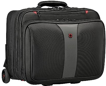 WENGER Patriot Trolley Laptop-Tasche, Notebook bis 17 Zoll, Tablet bis 10 Zoll, Aktentasche zum Rollen, Organizer, 38 l, Damen Herren, Büro Business-Reisen, Schwarz, 612259