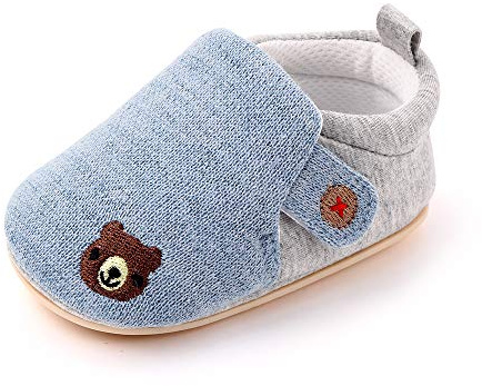Cheerful Mario Baby Girls Boys First Walking Shoes Slippers Infant Crawling Shoes Toddlers Prewalker Breathable Soft Sole Blue 18-21 Months (Label 140)