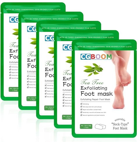 Fußmaske, 5 Paar Hornhaut Socken, Fußpeeling Maske Effektive Fußpflege, Hornhautentferner Socken, Hornhaut und Abgestorbene Haut Entfernen, Exfoliating Fußmaske für Männer und Frauen