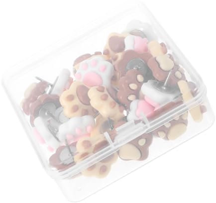 OFFSCH 30stücke Reißzwecken Mit Hundepfoten-Motiv Pinnwand-pins Aus Harz Und Metall Dekorative Pins Für Korktafeln Filztafeln Und Schreibtischdekor