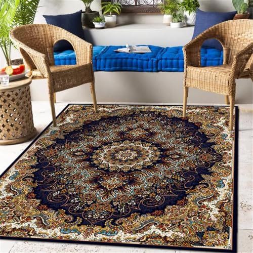DJHWWD Zocker Zimmer Spiel Kinder Blauer für Flur, Schlafzimmer, Bettvorleger, maschinenwaschbar auslegeware Tatami Teppich 100X140CM