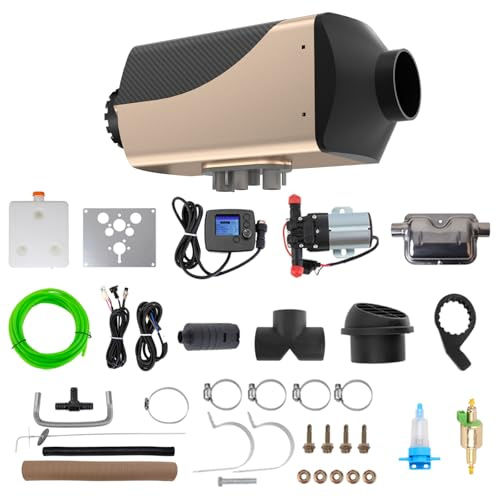 Riscaldatore ad aria diesel da 7 kW, riscaldatore da parcheggio diesel da 12 V con riscaldamento aria e acqua tutto in uno, serbatoio da 9 litri, riscaldamento rapido, controllo automatico della tem