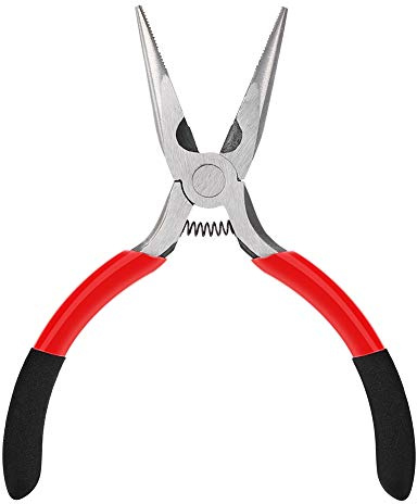 Oytrui Pinza a Becchi Lunghi, Pinza Ad Ago con Impugnatura Bicolore per Tagliare, Afferrare, Torcere e Piegare Fili, Dimensioni Ridotte per Creazione di Gioielli e Riparazione