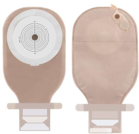 Sacche per Colostomia Monoblocco, Sacchetti per Stomia con Chiusura per La Cura Dello Stoma Ileostomico, Tagliate per Adattarsi a 15-65 MM (10 Sacchetti + Contenitore per La Pulizia)