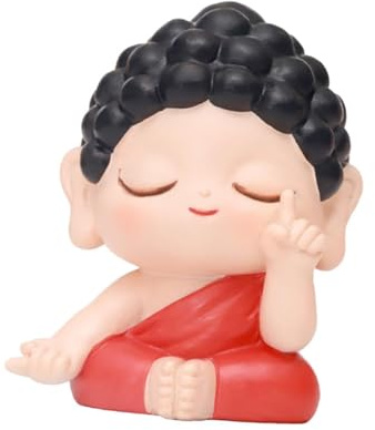 BOKIOESDE Utsökt Buddha-figur för bil, trädgårdshantverk, dekoration,