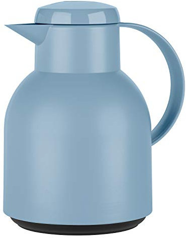 Emsa Samba F40101 - Jarra térmica (1 L, cierre Quick Press, 100% hermética, 12 h caliente, 24 horas de frío, azul polvo: polvo azul)