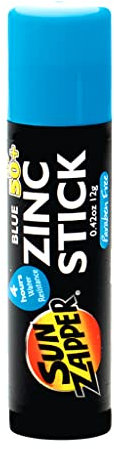 Sun Zapper Zinc Oxide Sunscreen Stick – Blue SPF 50+ – Water-Resistant Broad Spectrum Sunblock for Face – 0.42 Oz (12g) – Suitable for Adults & Kids – Made in Australia