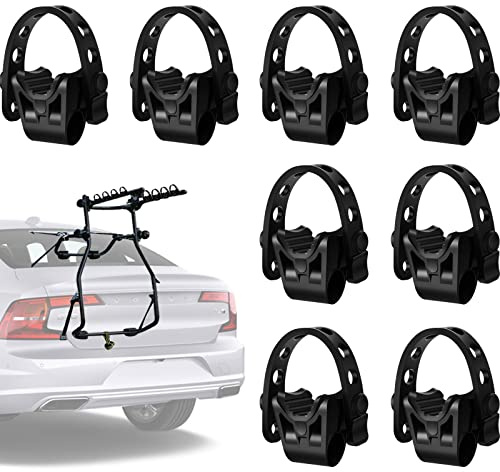 8 Sets Bike Rack Straps Replacement Bicycle Hitch Strap Cradle Car Bike Rack Parts Bike Carrier Mount Rubber Strap for Truck SUV Trunk Minivan Hatchback Sedan Rack Accessories (1 Inch Trailer Hitch)