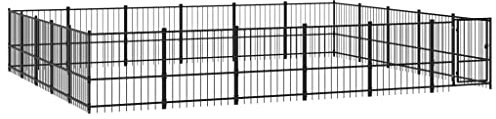 vidaXL Hundgård för utomhusbruk stål 28,23 m², hundgård, valphage, hundinhägnad, hundgårdar, valphagar, hundinhägnader, hundbur, hundburar