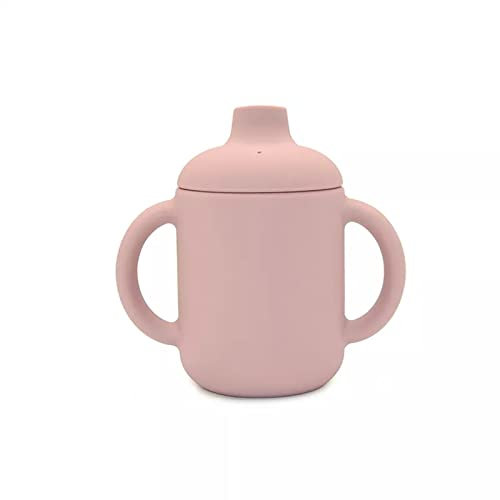 Generico Tazza con beccuccio in Silicone 120ml [Rosa], Tazza con Manici per Bambini, per Latte, Bibite, Colazione, Tazza Apprendimento per Bimbo e Bimba