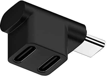 cablecc Adaptador divisor de datos USB 3.0 tipo C macho de 10 Gbps a doble hembra en ángulo compatible con laptop Steam Deck