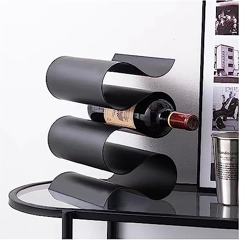 Flaschenregal Schmal Weinregal Für 5 Flaschen,Weinregal Eisen Tisch-Weinregal Metall Weinständer,Weinflaschenhalter Mit Abstellflächen,Weinhalter Metall Mit Glashalter,Für Rotwein Bier Weißwein ( Colo