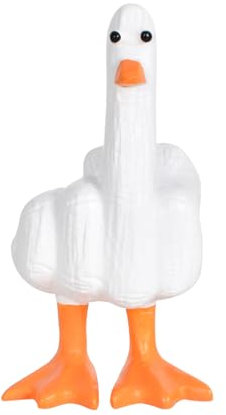 Estatua de Pato de Dedo Medio Divertido pequeño Pato Resina Estatuilla Ornamento Decoración Resina Artesanía Decoración Escultura Estatua para Oficina en Casa Escritorio Regalo de