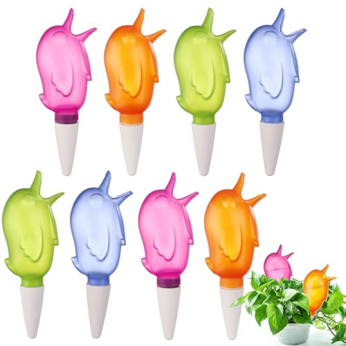 8 Pack Self Watering Spike,Plant Watering Globes Automatic Drip Irrigation Self-Watering Stakes Moist Roots for Indoor Outdoor Plants,Bird Shape