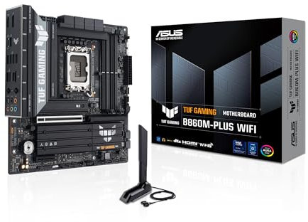 ASUS TUF Gaming B860M-PLUS WiFi Mainboard Sockel Intel LGA 1851 (Intel B860, mATX, DDR5 Speicher, PCIe 5.0, 2X PCIe 4.0 M.2, WiFi 7, Aura Sync)