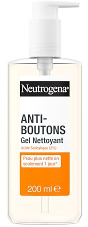 Neutrogena Gel Nettoyant Visage Anti-Boutons, flacon-pompe de 200 ml