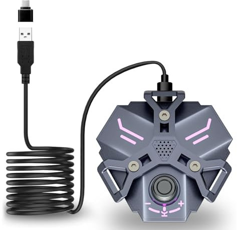 KASOHQEE USB Conference Microphone, Desktop PC Microphone, Omnidirectional Condenser Laptop Mic, Mute Button, Plug & Play with Cool LED Light Effects for Gaming/Online Calls/Class