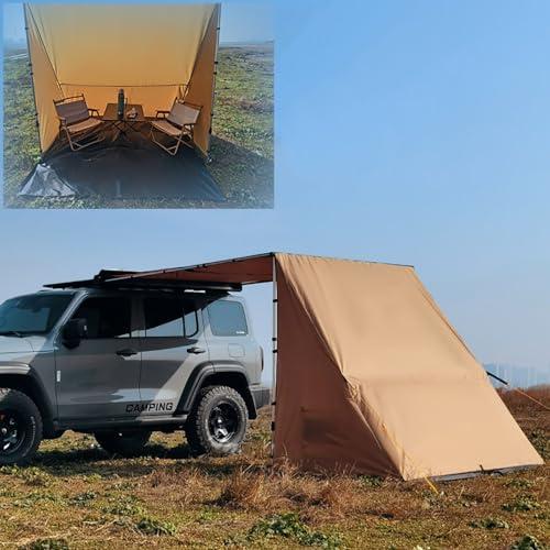 Auto-Markise mit abnehmbarem dreieckiger Unterstand PU3000 mm Dachträger Markise für SUV RV Wohnmobil - langlebig und wasserdicht
