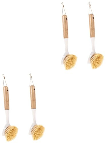 Ipetboom 2sets Dish Cleaning Scrubber Washing Kitchen Scrubber Dish Brush for Washing up Plastic Scrub Brush for Pot Cleaner 2pcs*2