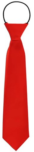 MESU Cravate Enfant Pré Attaché Cravate Satin Rouge