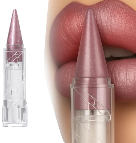 VPOUERY Rouge à Lèvres Métallique 2-en-1 - Rouge à lèvres Brillant, Pailleté & Ombre à Paupières | Longue Tenue 12h | Lip Stain Pigmenté Résistant à l'Eau | Vegan - Maquillage Femme/Ado