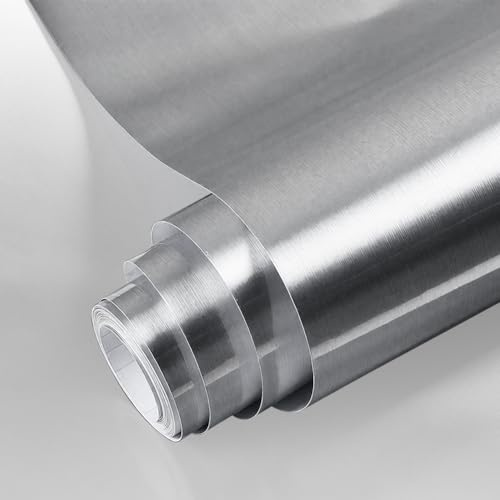 CEWROM Film miroir, autocollant, papier peint argenté, film adhésif pour meubles, 40 × 500 cm, imperméable, pour murs, portes, salle de bain, cuisine