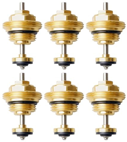 Collettore per riscaldamento a pavimento, 6 pezzi, inserto valvola per collettore, perno di ritorno valvola M30 x 1,5 mm, inserto valvola di ritorno, nucleo valvola di ritorno per attuatore UFH