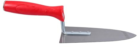 Veemoon Paleta para Enlucido Roja Triangular de Plástico y Acero Función de Fijar Bordes y Moldear Yeso para Herramientas de Albañilería