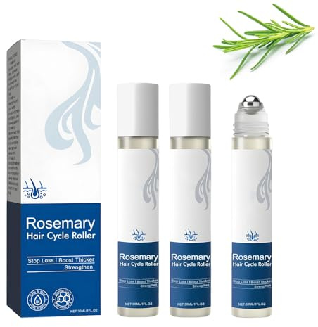 3 stycken Advanced Hair Growth Serum Roll On, rosmarin hårväxtsserum Roll On, för kvinnor och män, främjar hårbottenhälsa och stärker hårrötter, djupvård