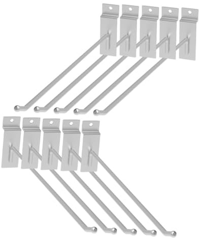SEWACC 32 Pcs Perforated Wall Hooks 5.8mm Wire Diameter 25cm Length Metal Supermarket Shelf Hanging Hooks for Mall Display and Industrial Storage