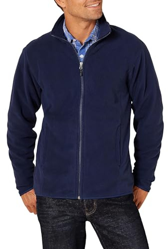 Amazon Essentials Herren Fleecejacke mit durchgehendem Reißverschluss (in Big und Tall erhältlich), Marineblau, XL