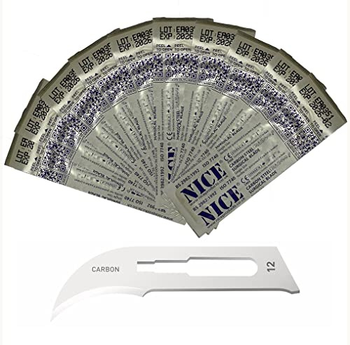 10 x NICE No.12 Sterile Carbon Steel CS12 Surgical Blades