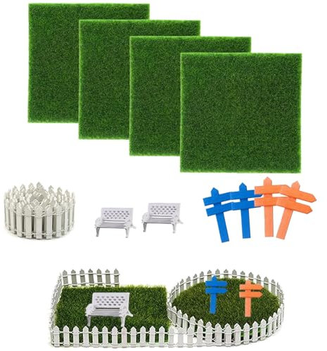 11 Stück Miniatur Gartenzubehör Ornament Gartenzubehör Decor Mikrolandschaft Garten Miniaturgarten Landschaft Feengarten Deko Zubehör Ornamente Miniatur für Mikro Garten DIY Landschaftsbau