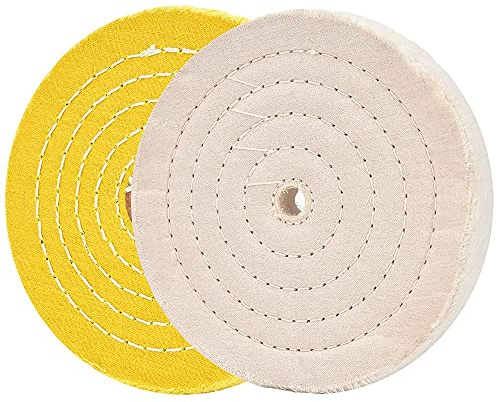 Wresetly - Juego de ruedas de pulido (2 unidades, 150 mm, ruedas de pulido para pulidora, almohadilla de mesa con agujero de mandril de 12,7 mm)