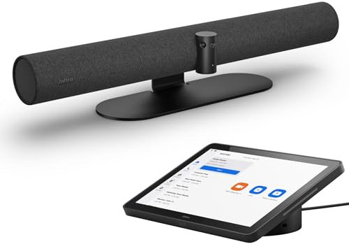 Jabra PanaCast 50 VBS - Pre-selected Zoom Rooms, 180° 4K panoramic view, intelligent zoom, Intelligent Meeting Features, 4 Powerful Speakers, Microphones with Touchscreen Tablet