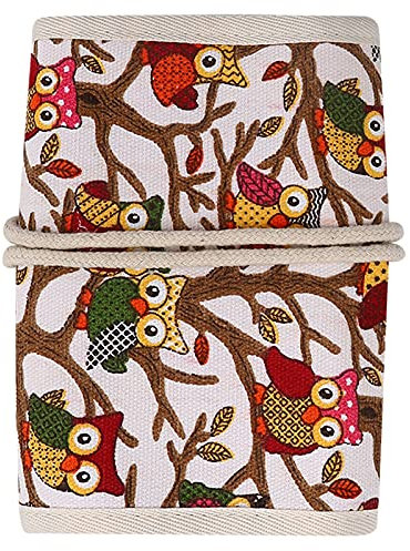 Baxnore Stricknadeletui, Stricknadelhalteretui mit Reißverschluss-Webtaschen, Stricknadeletui, Stricknadel-Rolletui für Strickzubehör (Leere Paket-Eule)