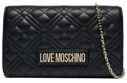 Love Moschino BORSA QUILTED PU NERO+GALV.ORO