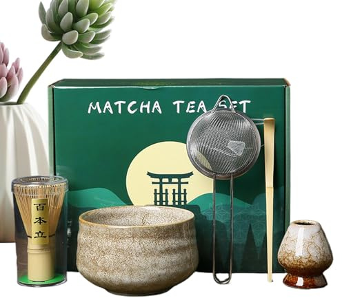 Macha-visp-set, matcha visp och skål, 5-delat matchaset, matcha-skål och visp set | Matcha-tillbehör, matcha-tillverkningsset för familj, vänner, hem, dagligen