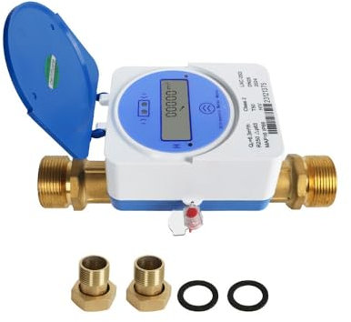 Tuya Zigbee Compteur eau intelligent IP68 LCD Affichage numérique Mesure de la consommation d'eau pour système d'irrigation de jardin (25 mm (6,3 m³/h))