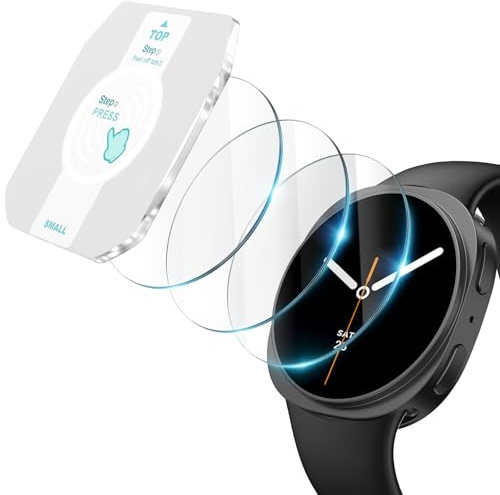 Misxi [3-Pezzi Pellicola in Vetro Temperato con Kit Allineamento Automatico, Compatibile con Samsung Galaxy Watch 9/8 40mm, Protezione Leggera Ultra Sottile Antishock per Galaxy Watch9/8, Chiaro