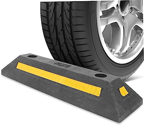 Ipetboom Fermaruota in Gomma per Riflettente Blocco per Auto Accessorio per Garage e Parcheggi Sotterranei
