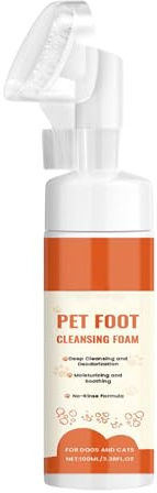 Mwqpgyh Nettoyant pour Pattes De Chien | Nettoyant Mousse pour Pattes De Chien - 100ML avec Brosse Douce Shampoing Exfoliant pour Toilettage Maison Voyage Soin Peau Perte Poils Chiots Races Moyennes